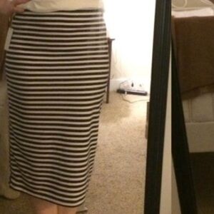 Caslon White and Blue Pencil Skirt Knee-Length Casual